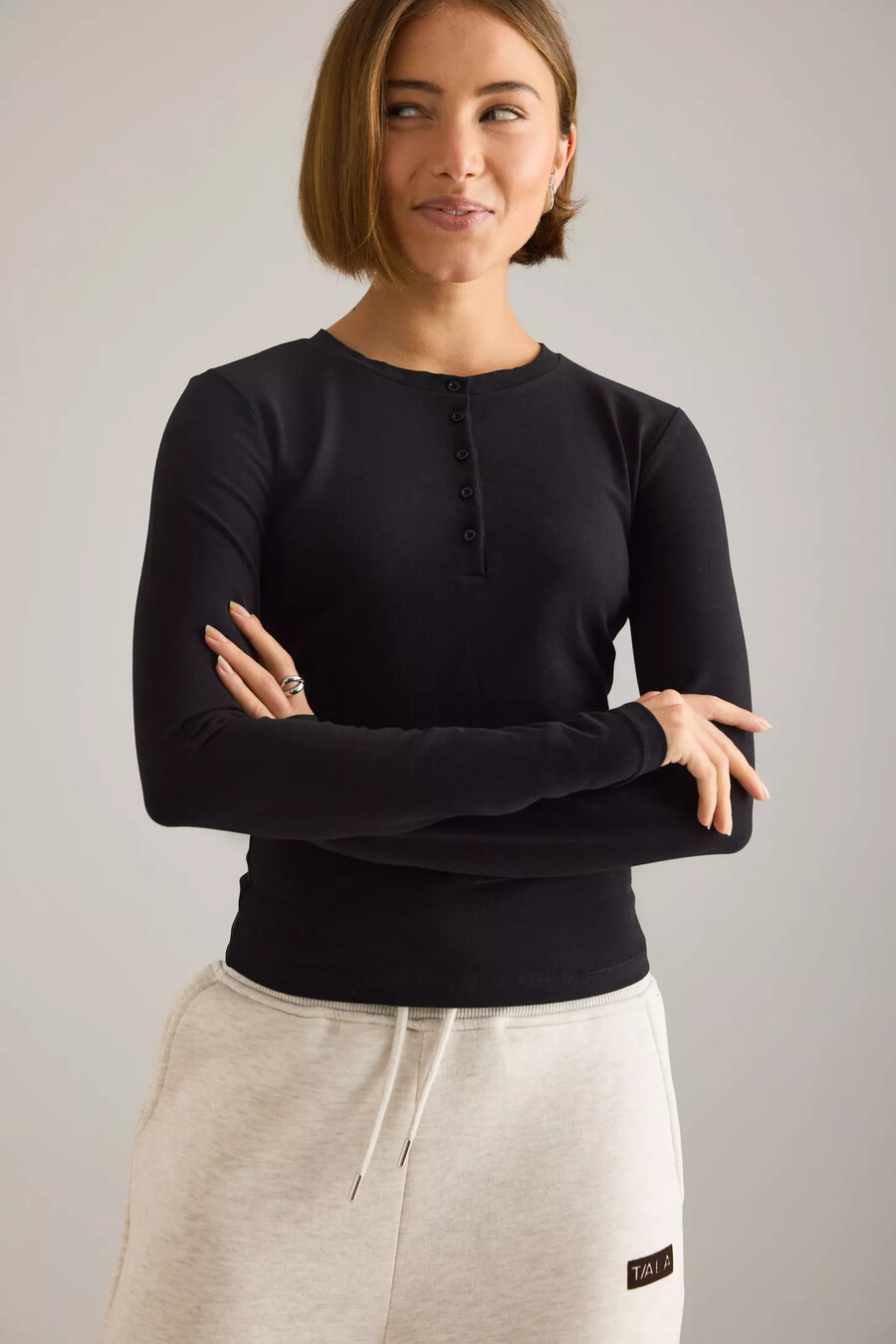 camiseta henley de algodón tala 365 core
