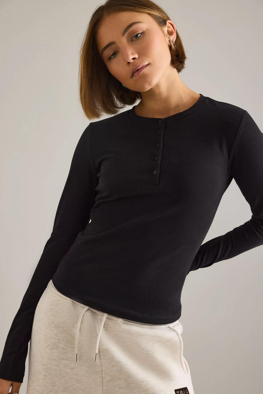 camiseta henley de algodón tala 365 core