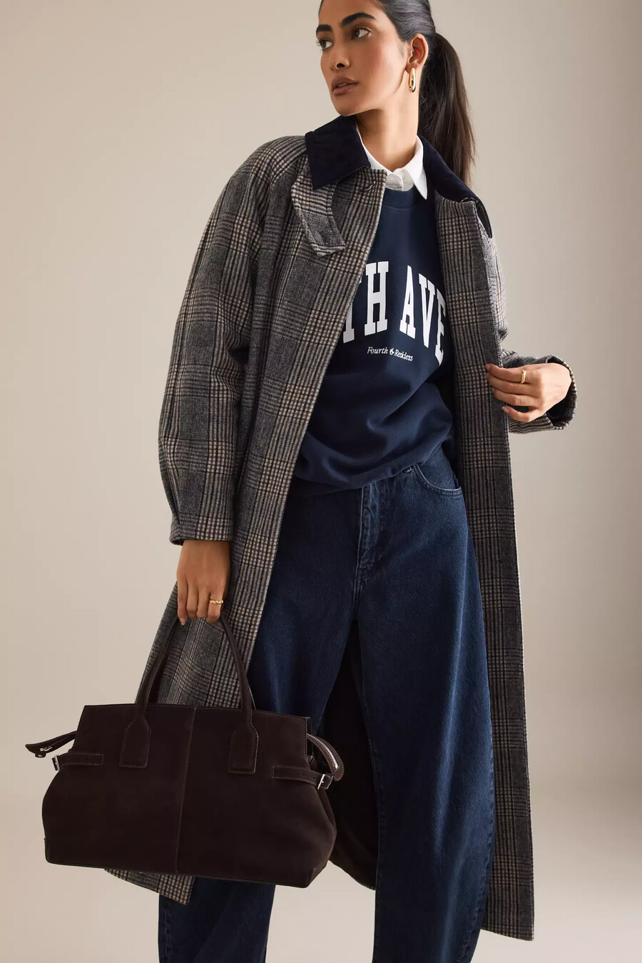 bolso bowler de ante lisa flattered