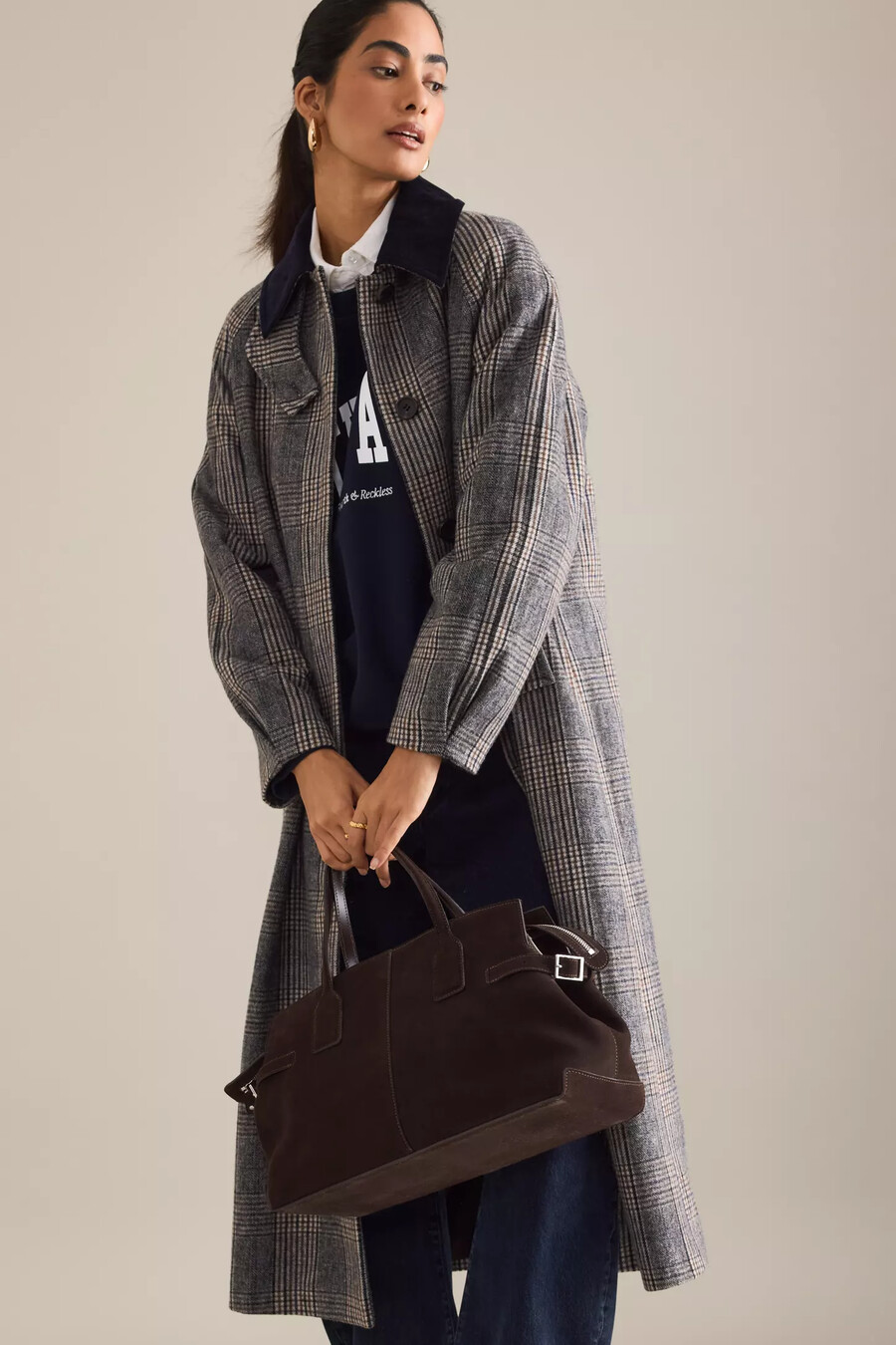 bolso bowler de ante lisa flattered