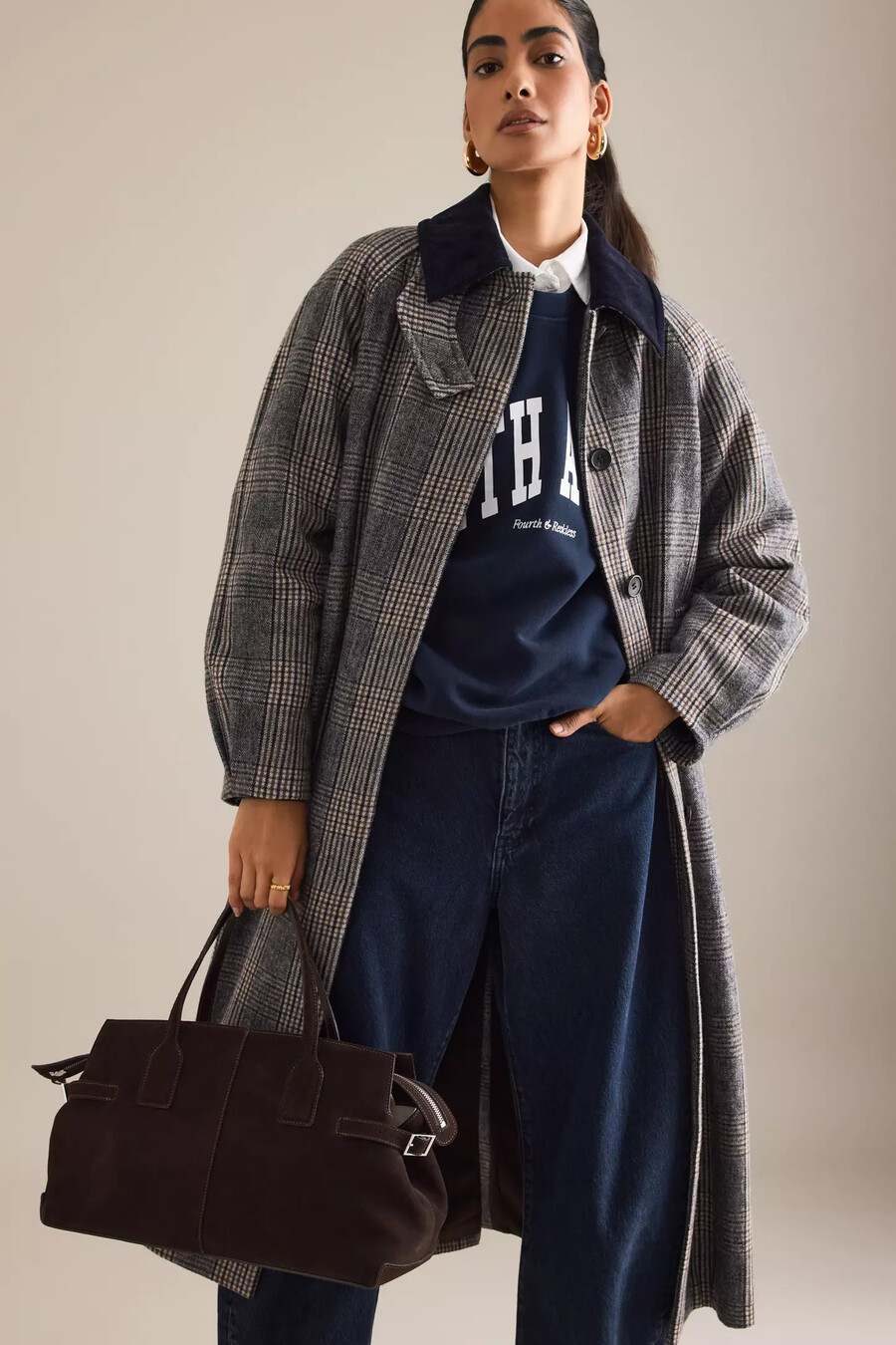 bolso bowler de ante lisa flattered