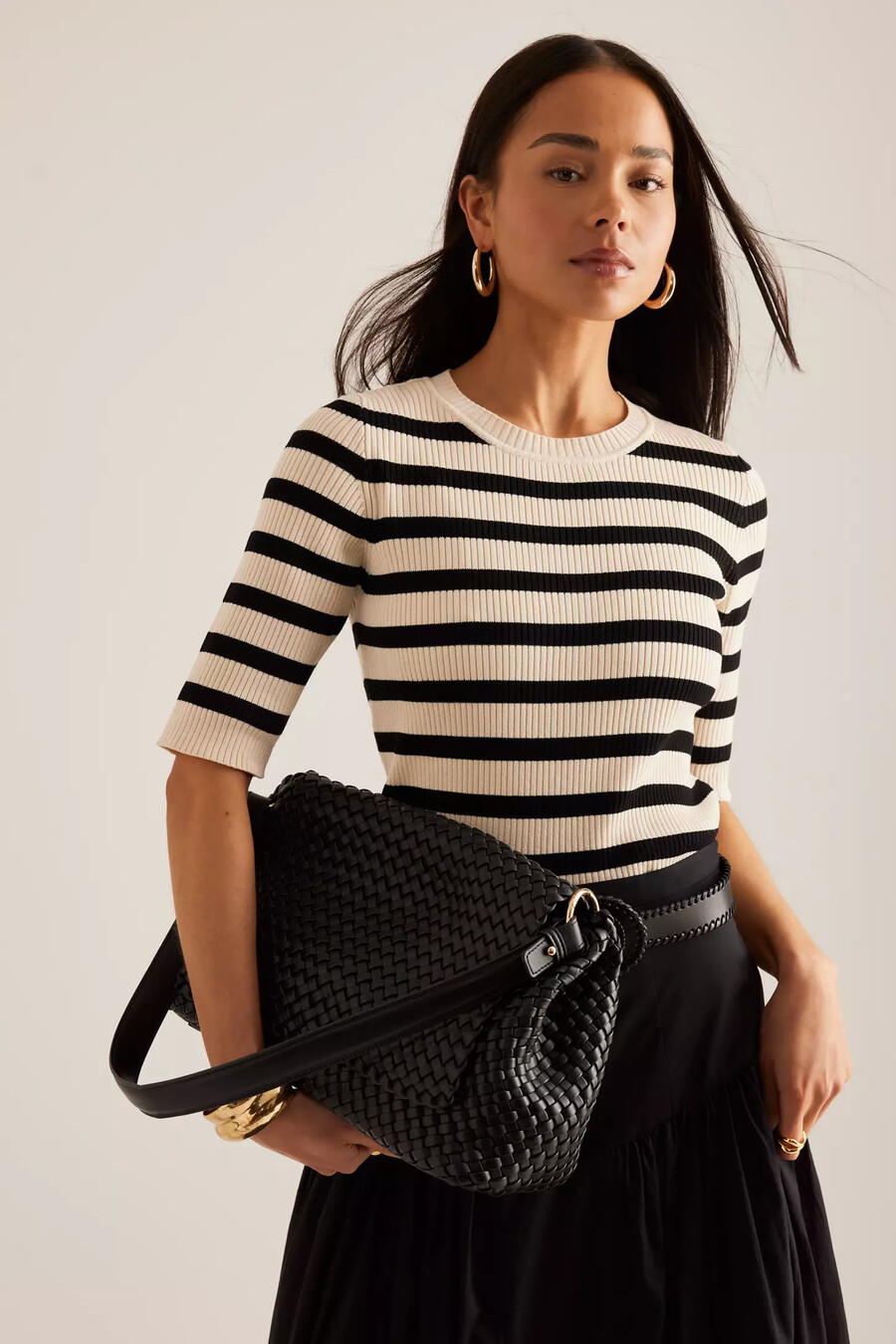 bolso de hombro tejido melie bianco
