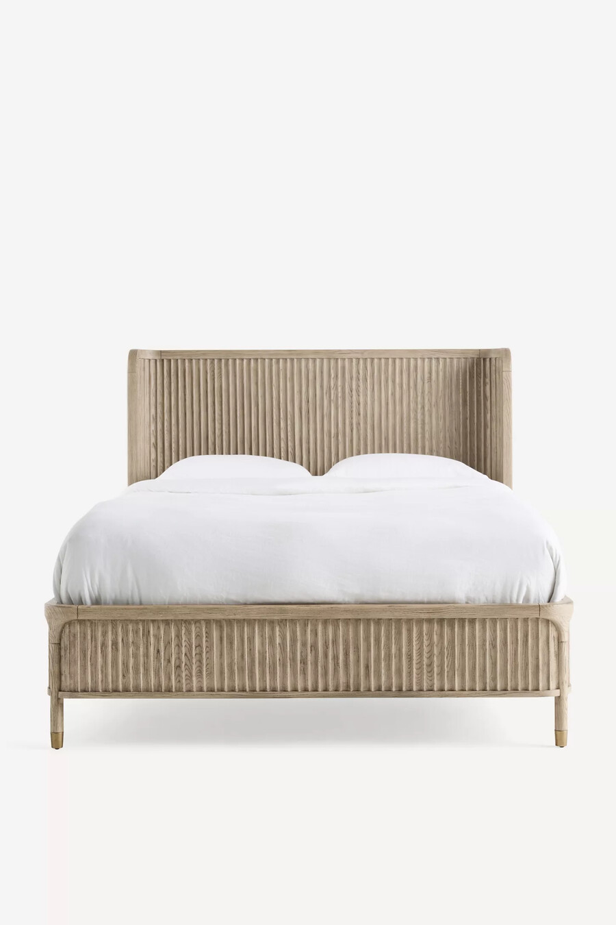 la cama de madera estriada isla