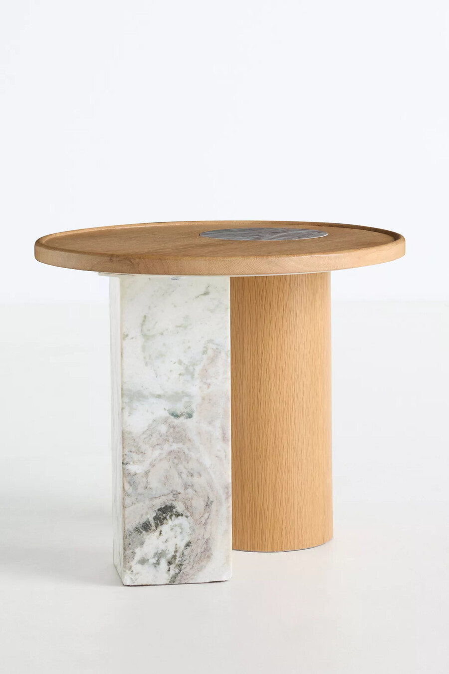 mesa auxiliar rhea de mármol y roble