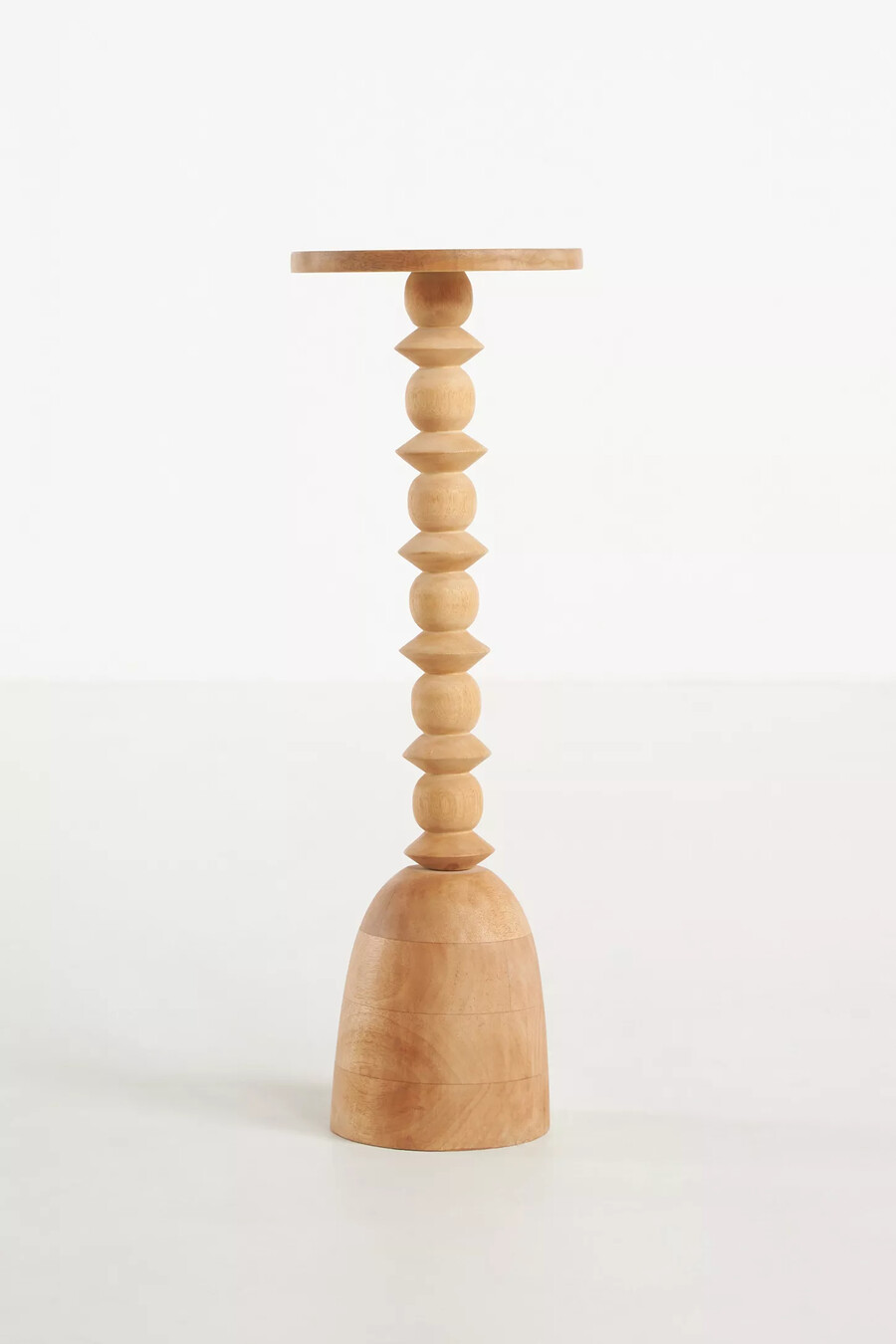 mesa auxiliar redonda de madera de mango hudson