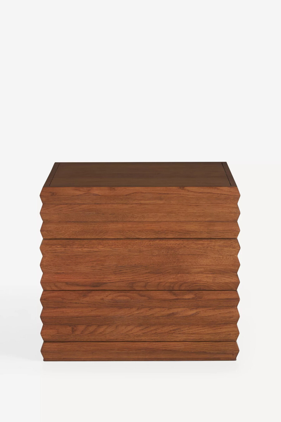 mesa auxiliar de roble tallado omari