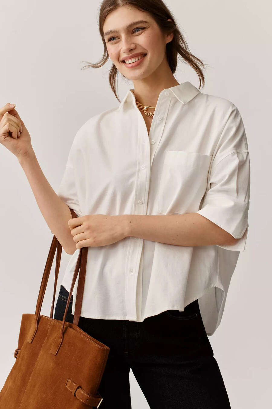 camisa oxford cuadrada maeve mabel