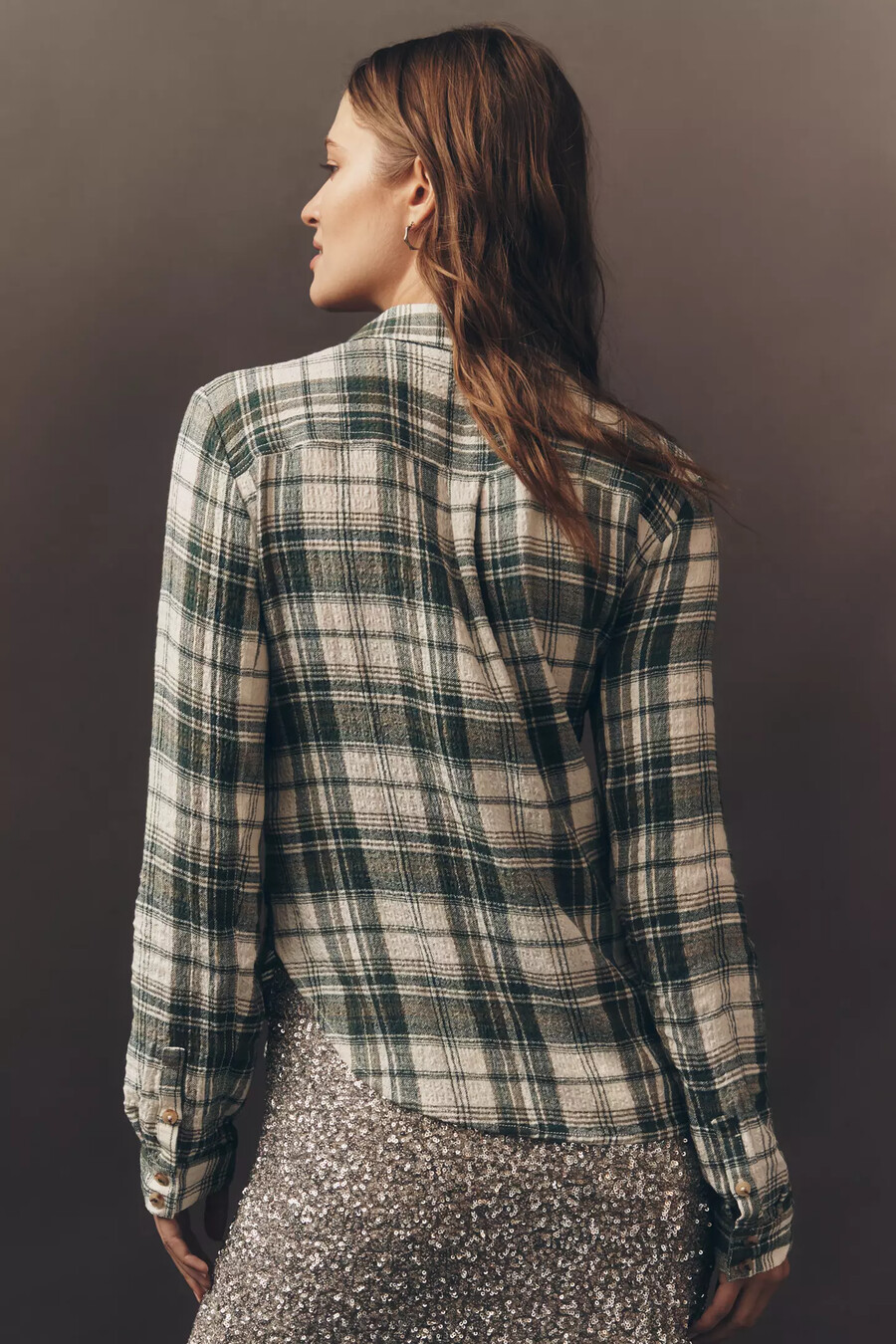 camisa abotonada con estampado de pilcro
