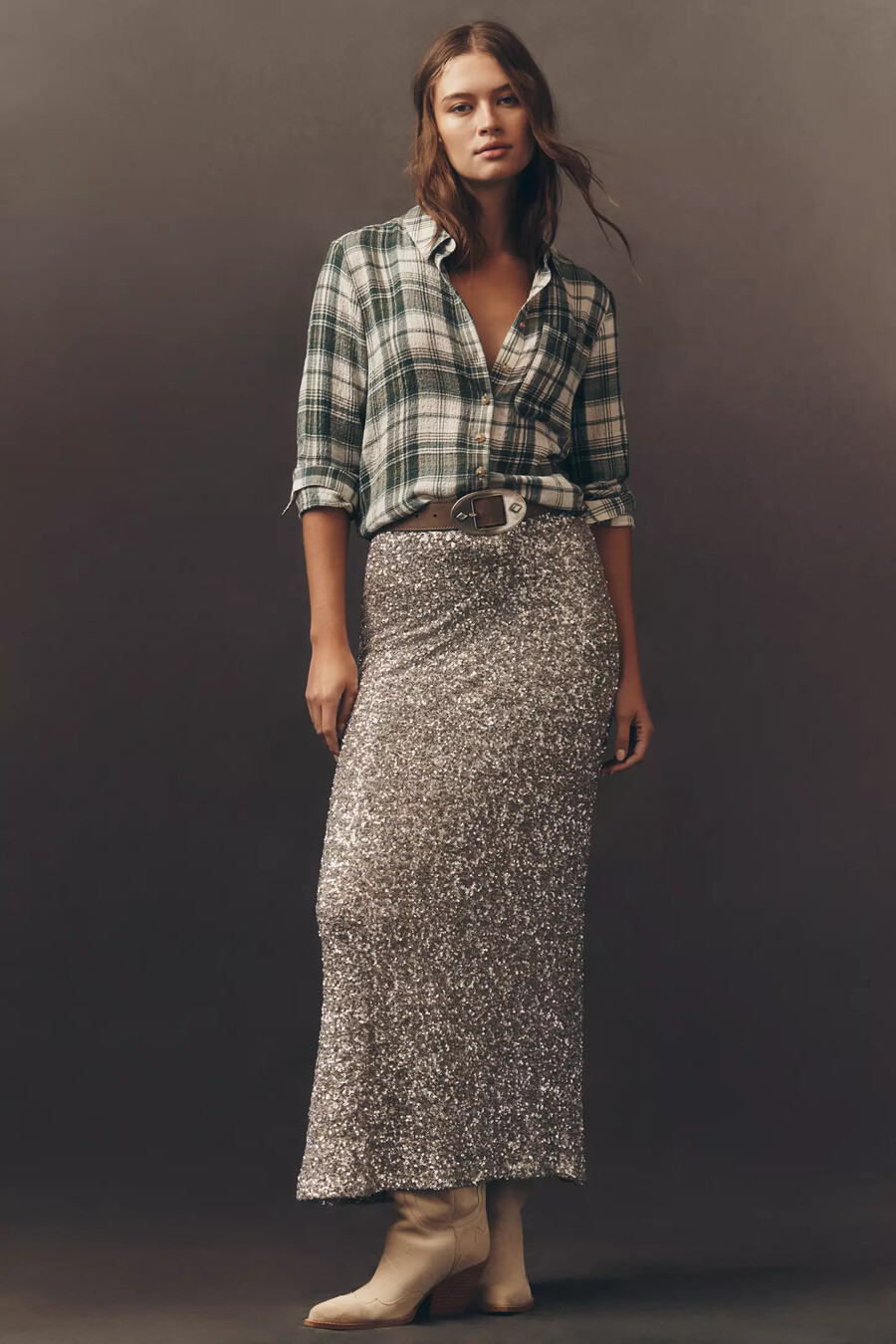 camisa abotonada con estampado de pilcro