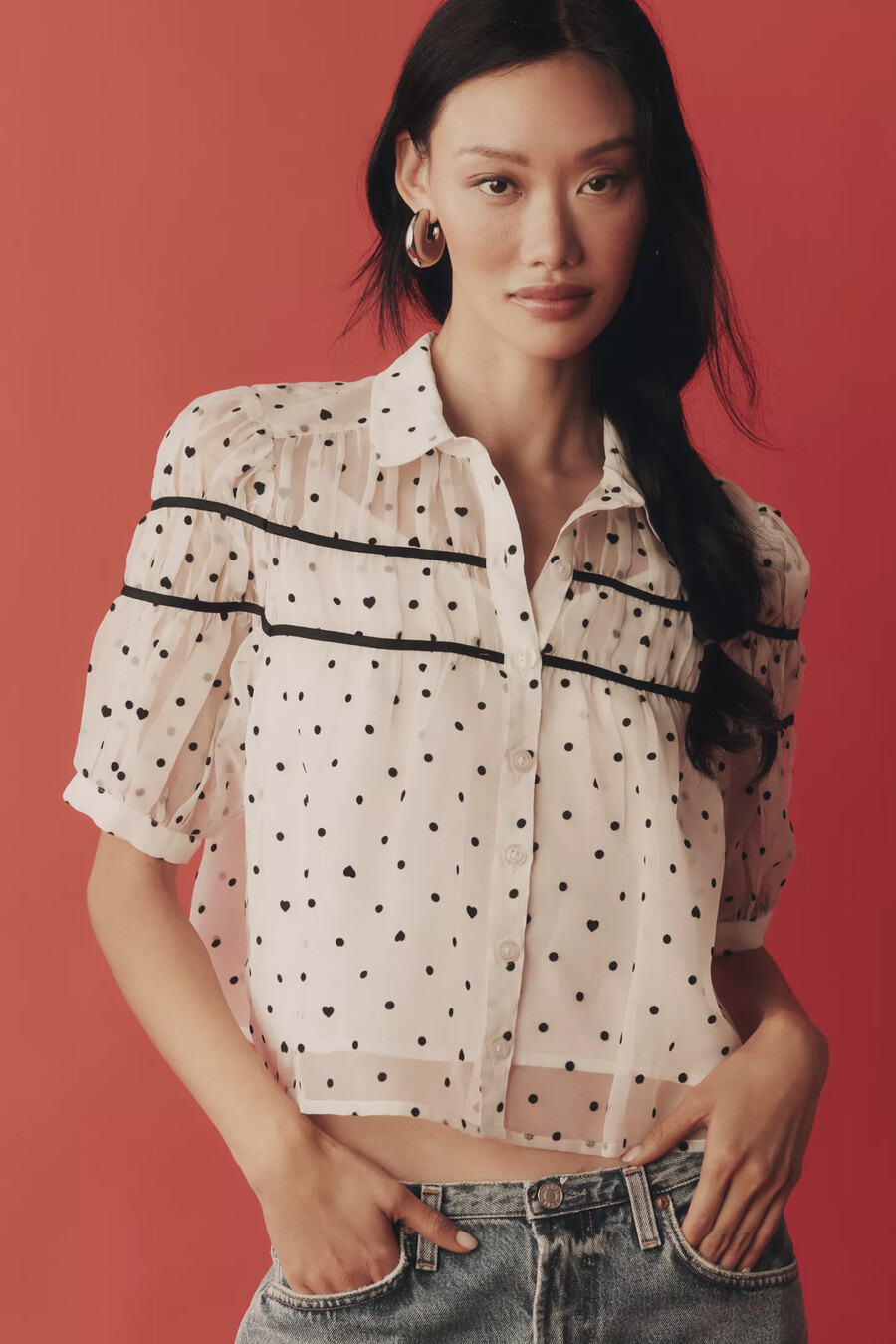 la blusa con canesú fruncido leandra de maeve