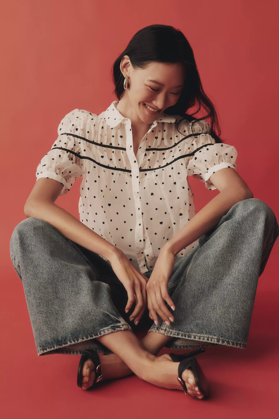 la blusa con canesú fruncido leandra de maeve