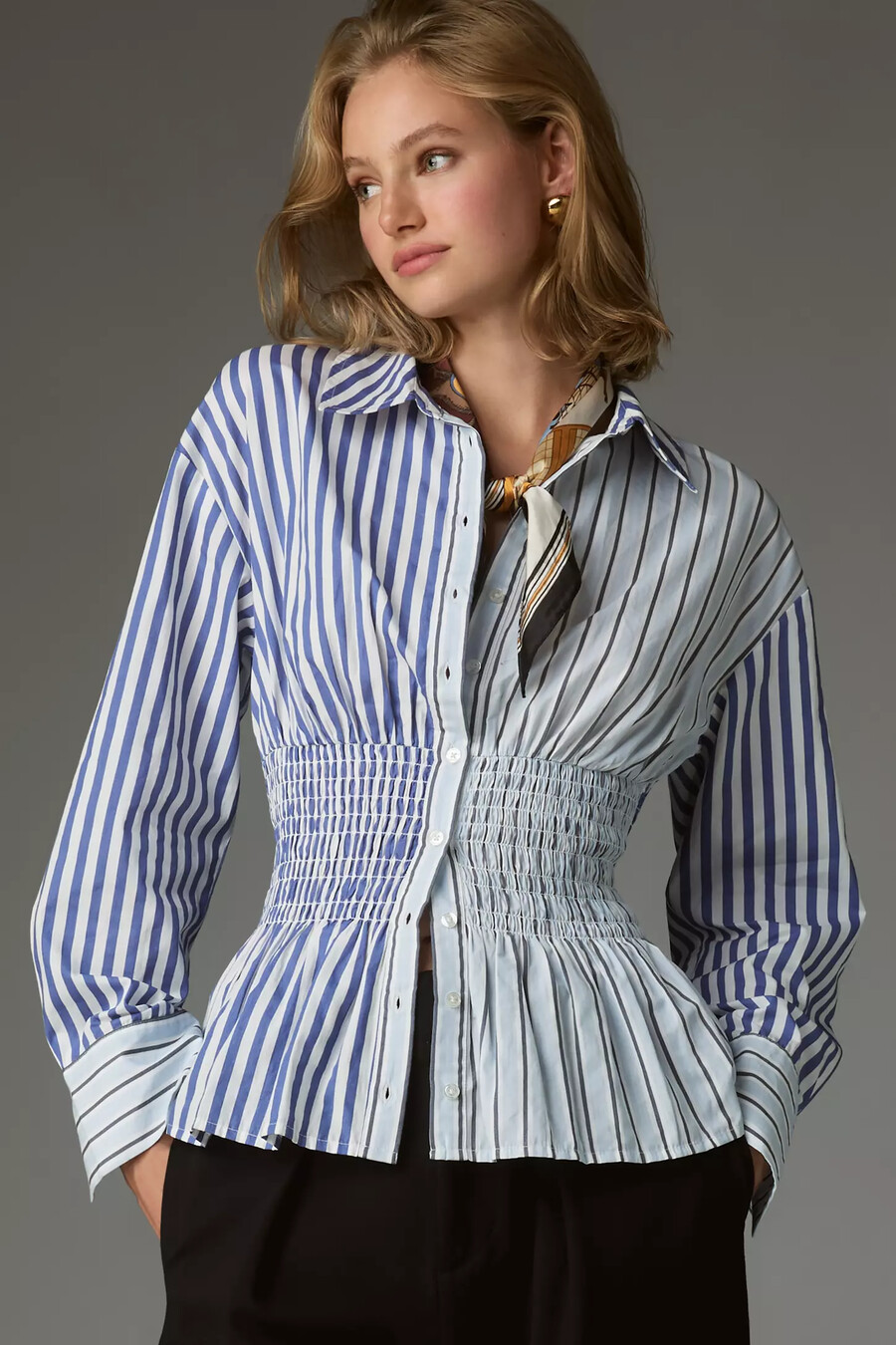 camisa abotonada fruncida maeve
