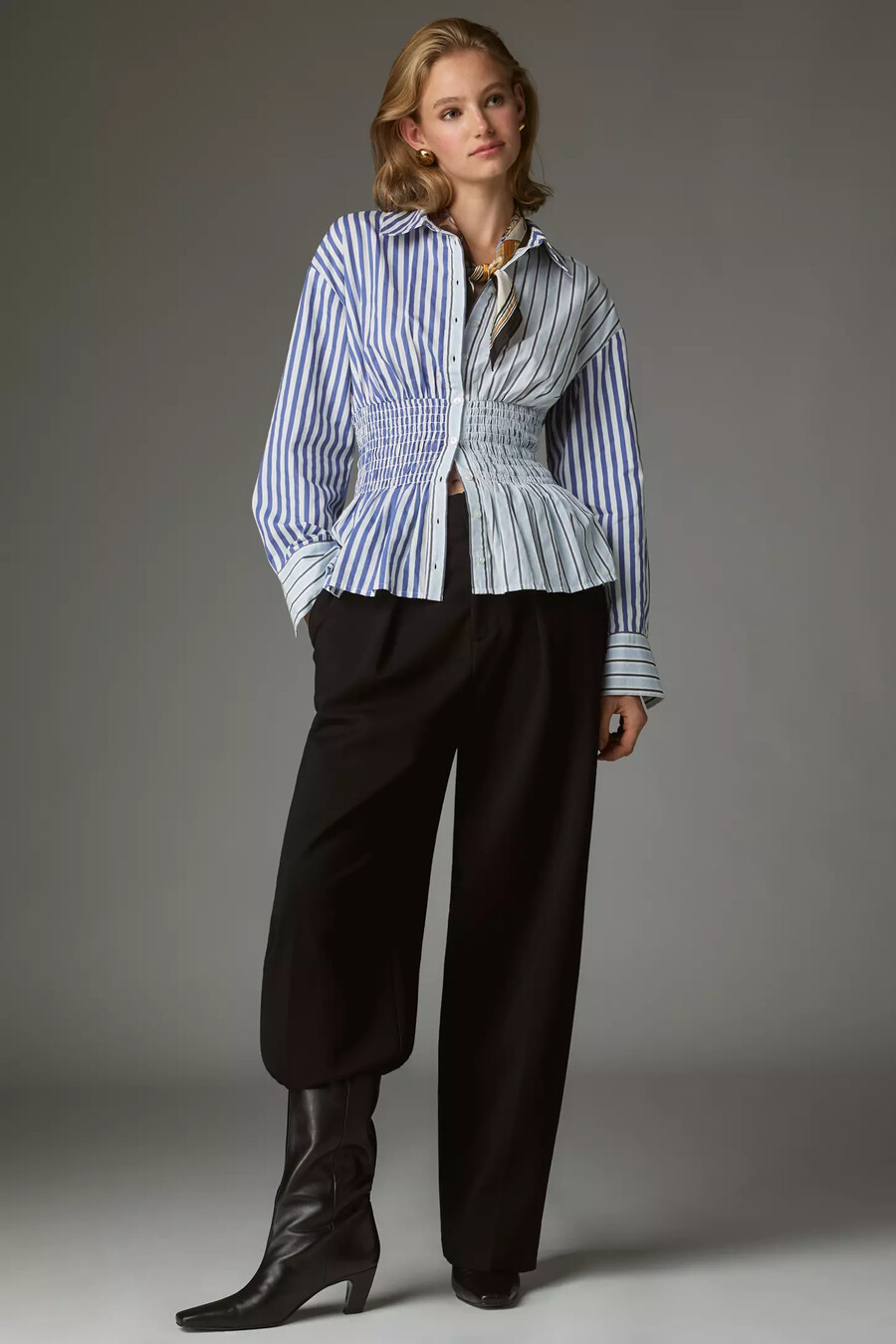 camisa abotonada fruncida maeve