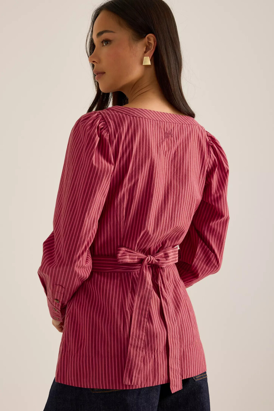 blusa de escote cuadrado damson madder clare