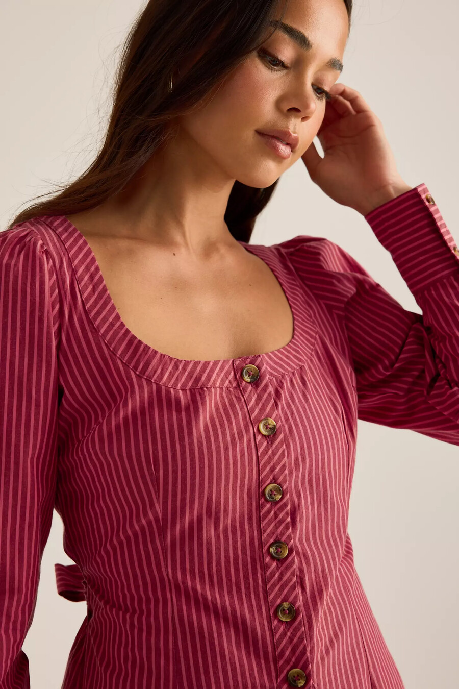 blusa de escote cuadrado damson madder clare