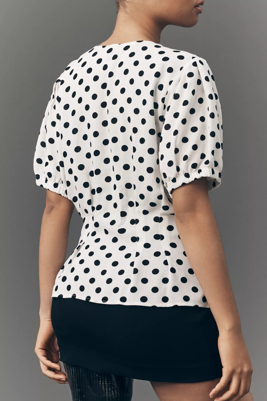 blusa de lunares de manga corta maeve