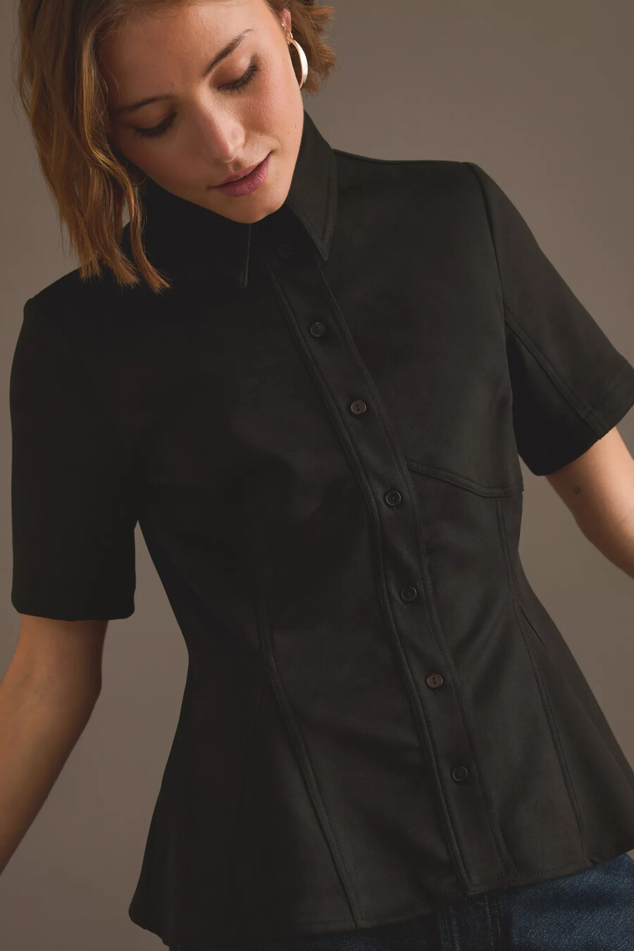 blusa exquise nara de ante sintético