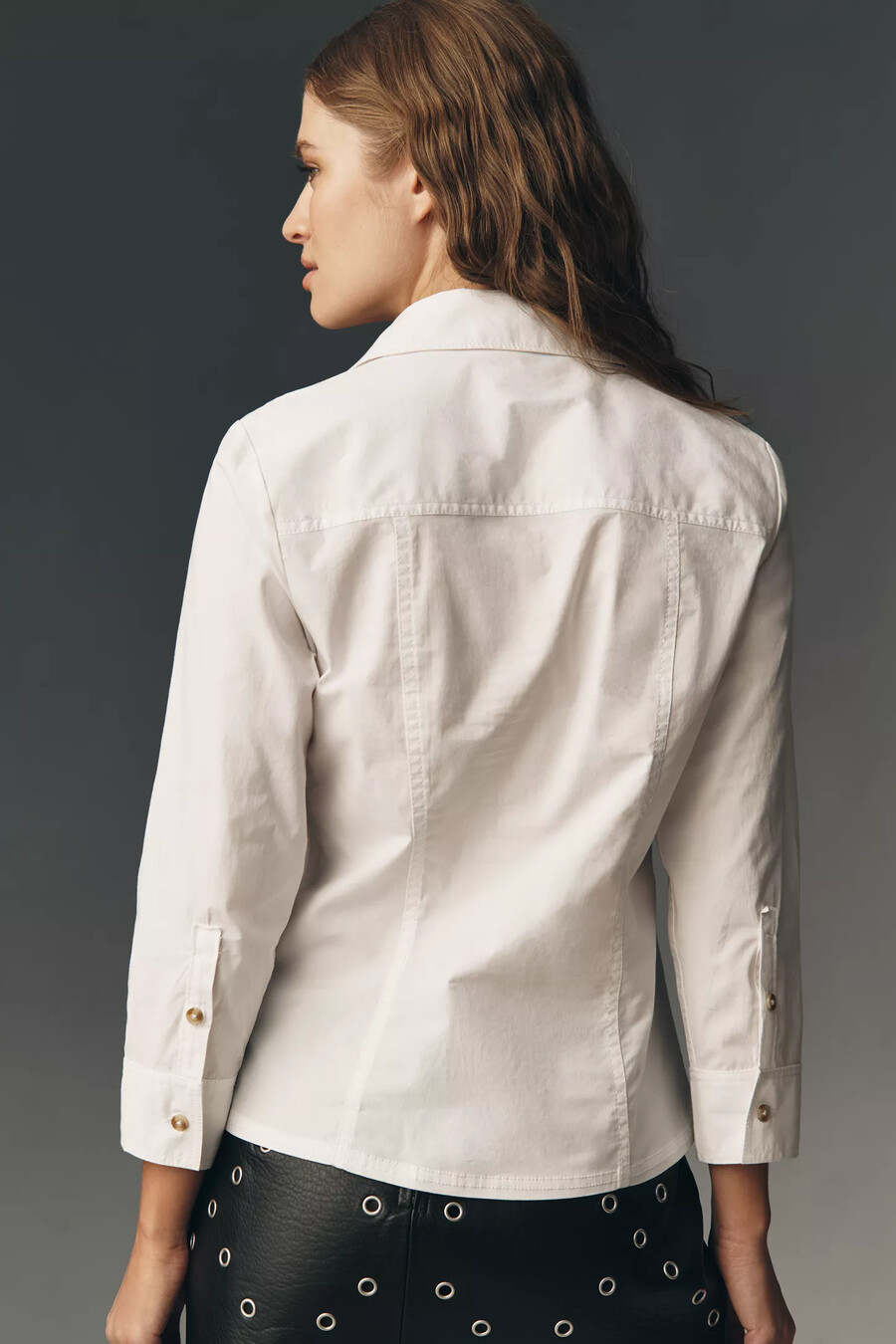 camisa ajustada de manga larga con botones pilcro