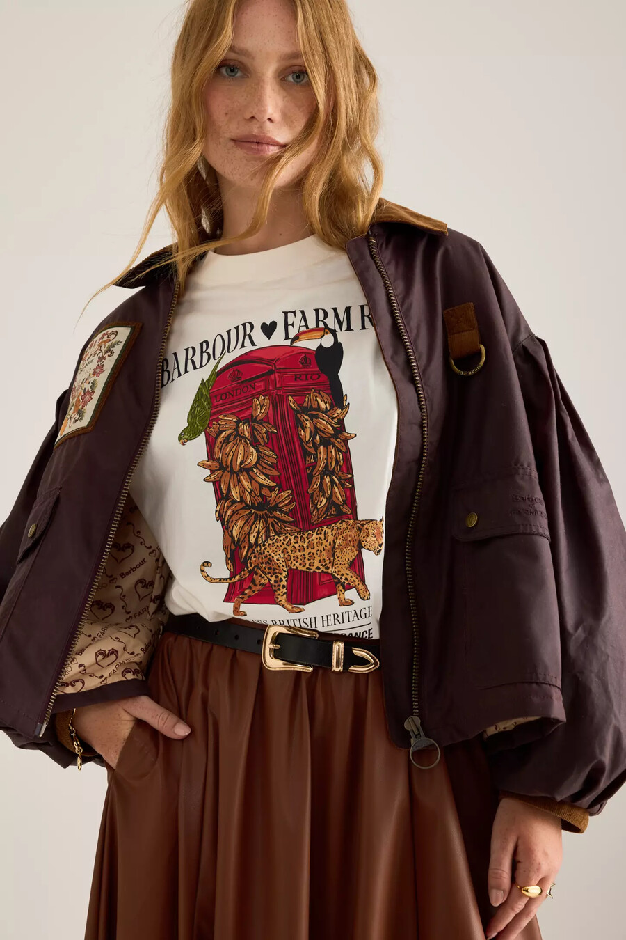 camiseta barbour x farm rio mariac