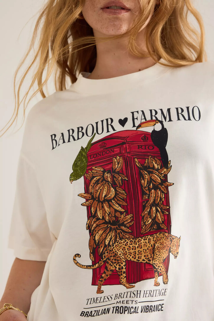 camiseta barbour x farm rio mariac