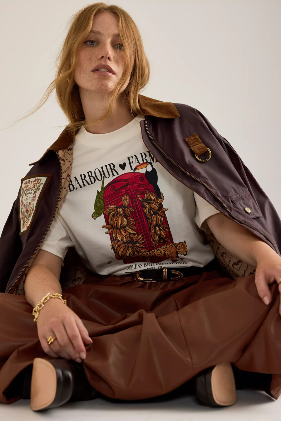 camiseta barbour x farm rio mariac