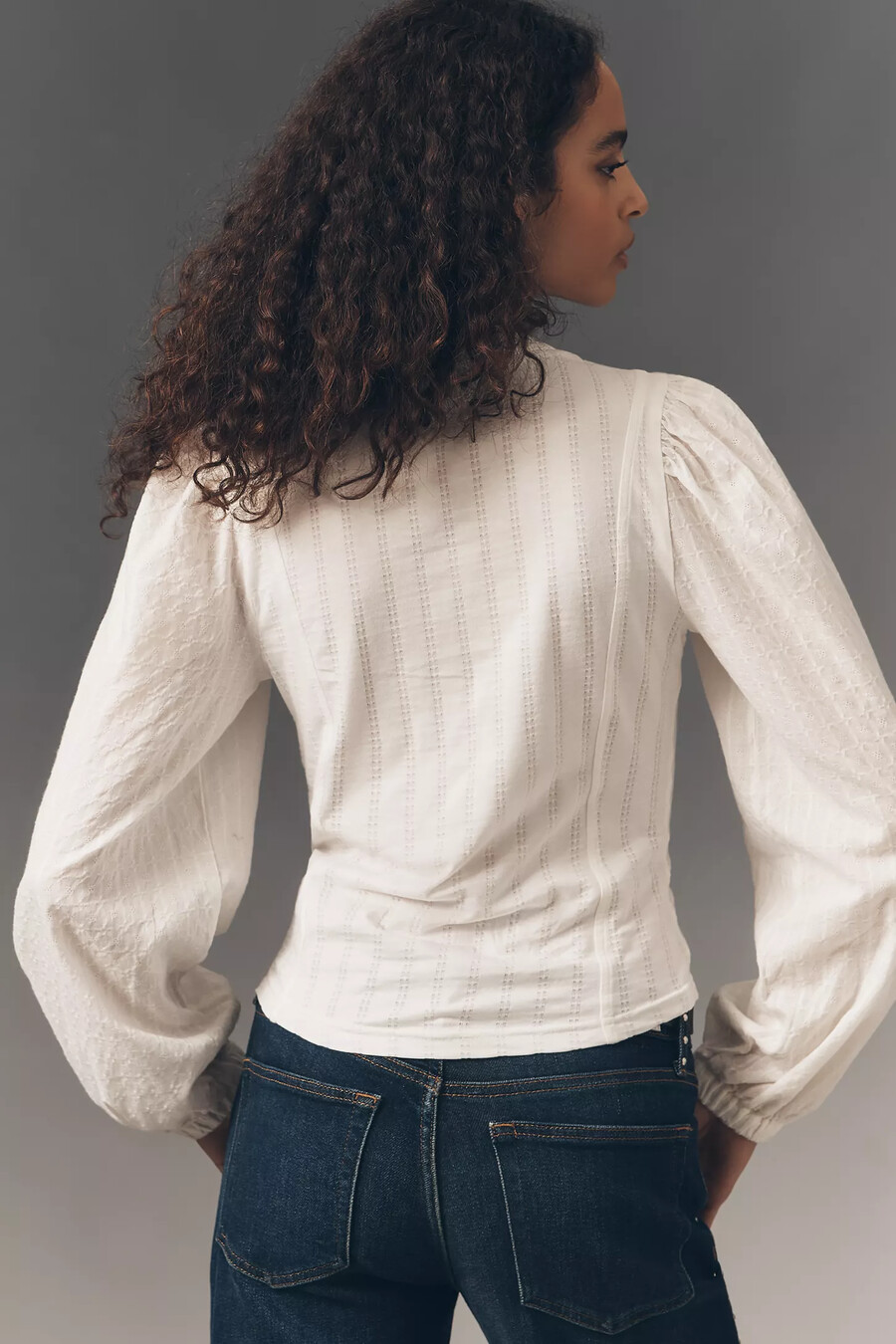 blusa abotonada de manga larga pilcro renovada