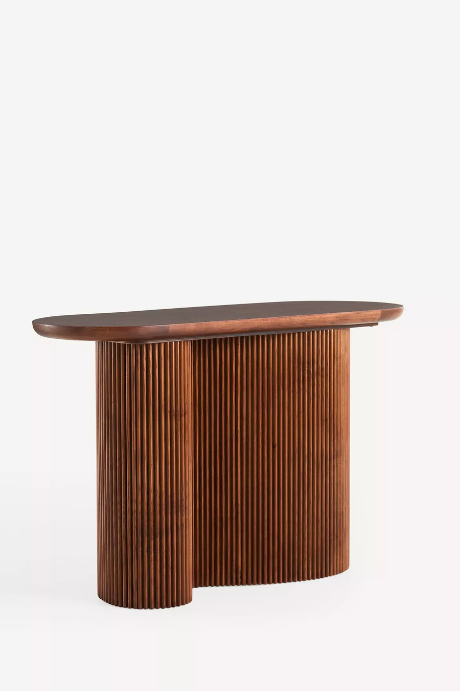 mesa consola acanalada de madera de raíz scout
