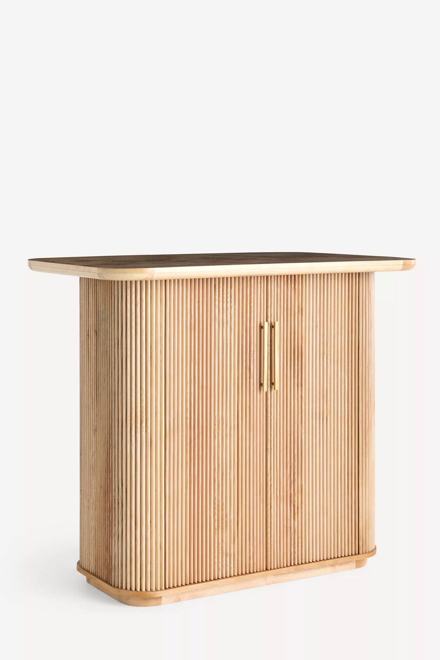 mueble bar alto estriado de madera de nudo scout