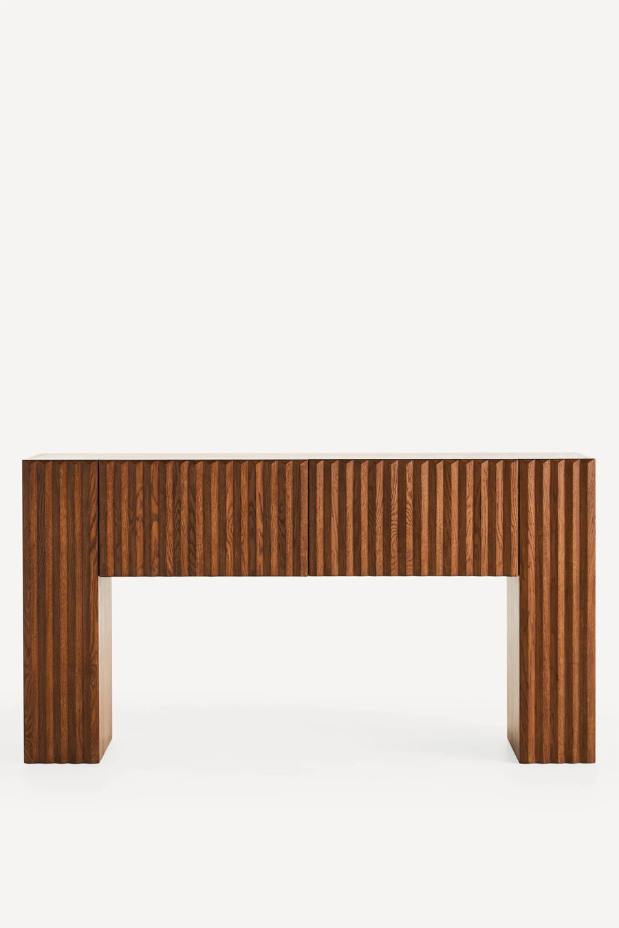 mesa consola de roble tallado omari