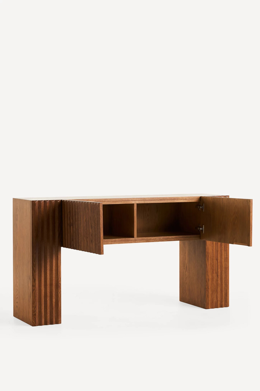 mesa consola de roble tallado omari
