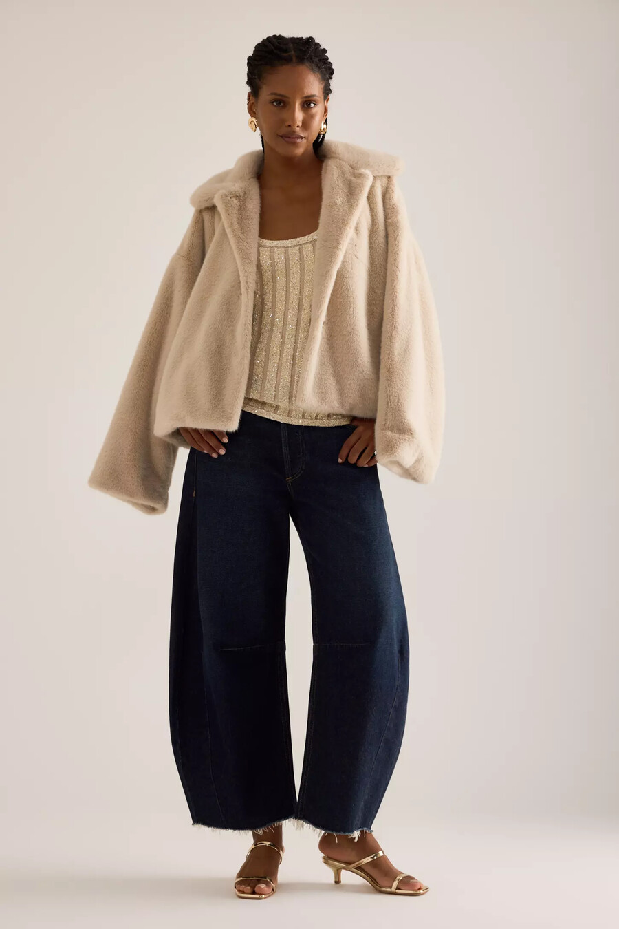 camiseta sin mangas con lentejuelas y escote redondo de anthropologie