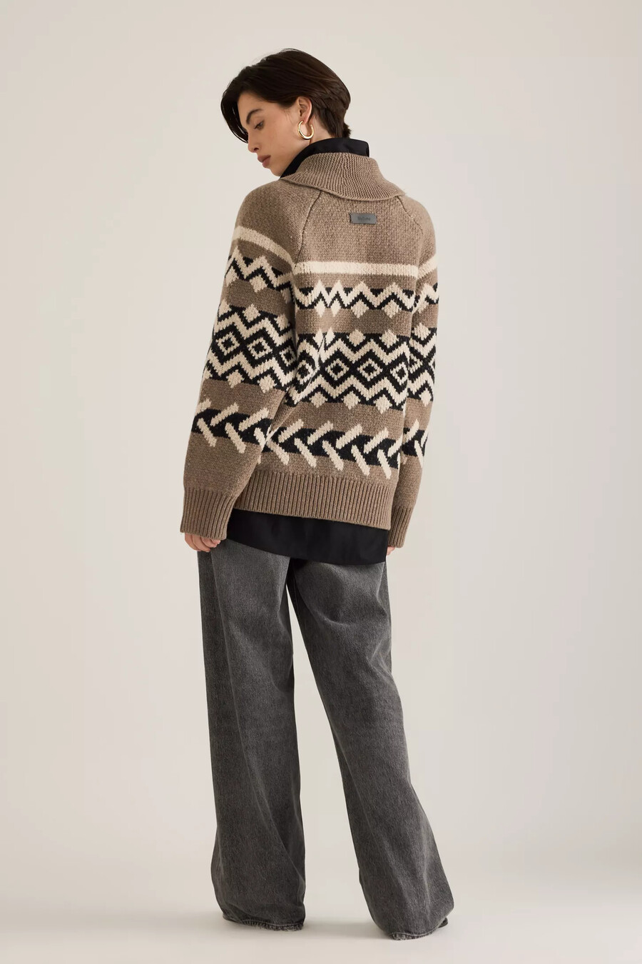 cárdigan de lana con cremallera barbour klara