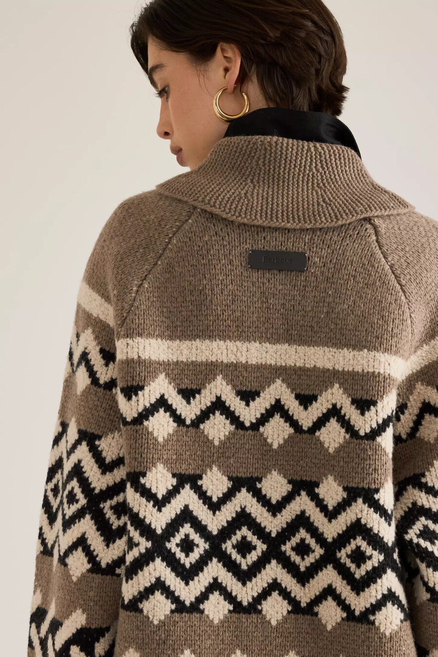 cárdigan de lana con cremallera barbour klara