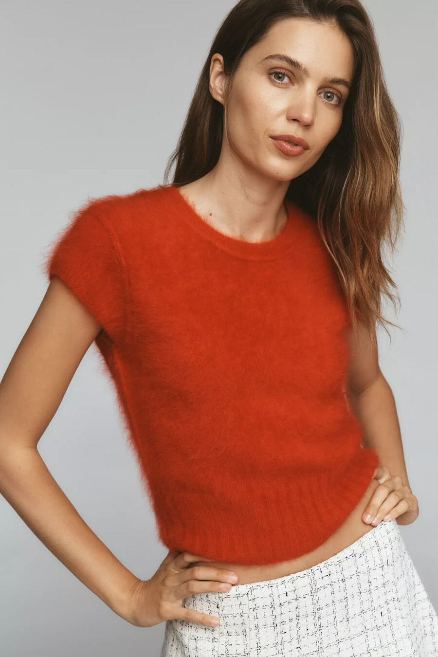 jersey de manga corta de cachemira cepillada pilcro