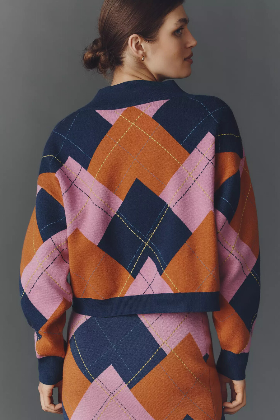jersey de rombos con cuello en v de maeve