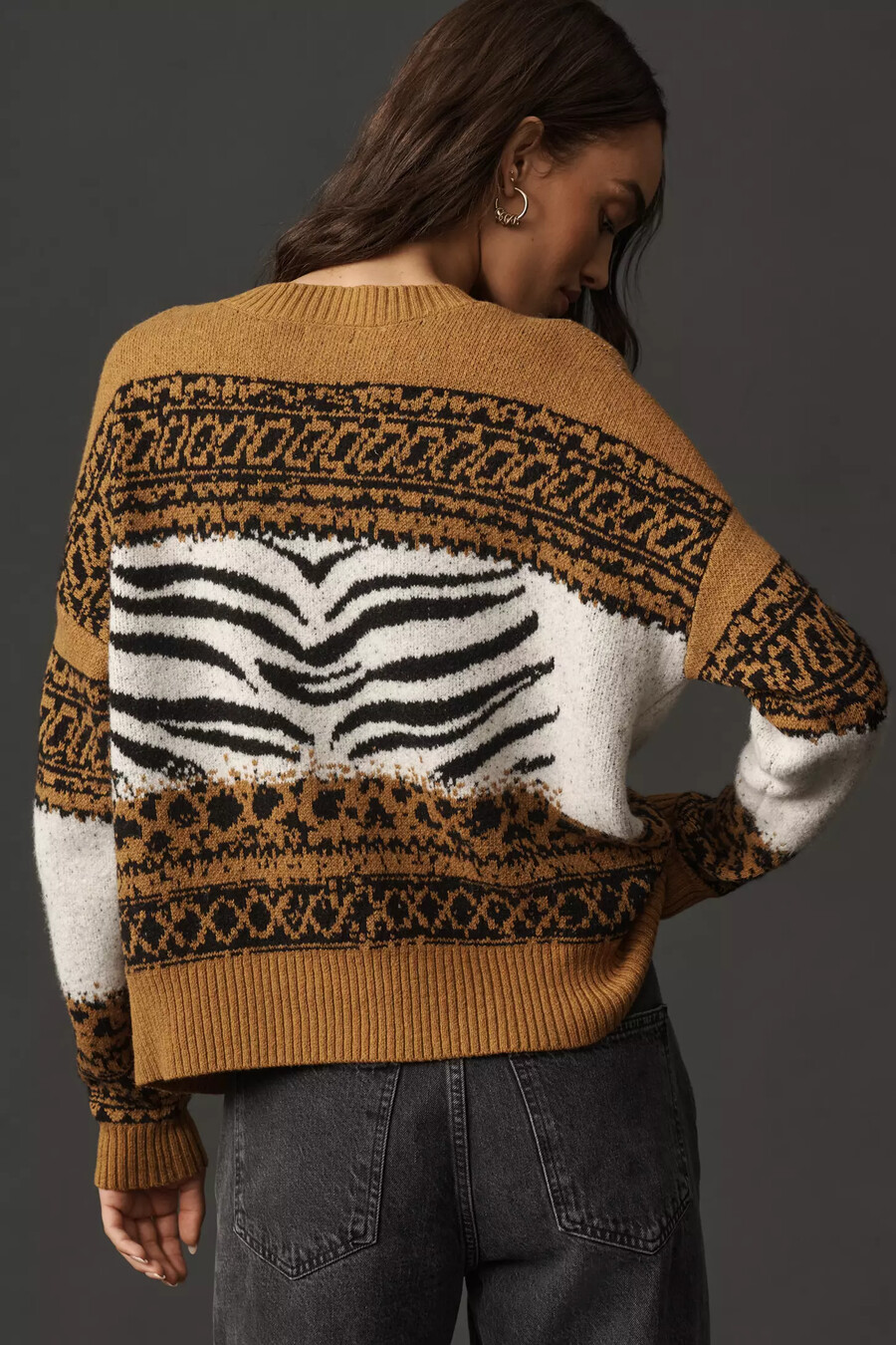 jersey de mezcla de lana con icono de tigre de pilcro
