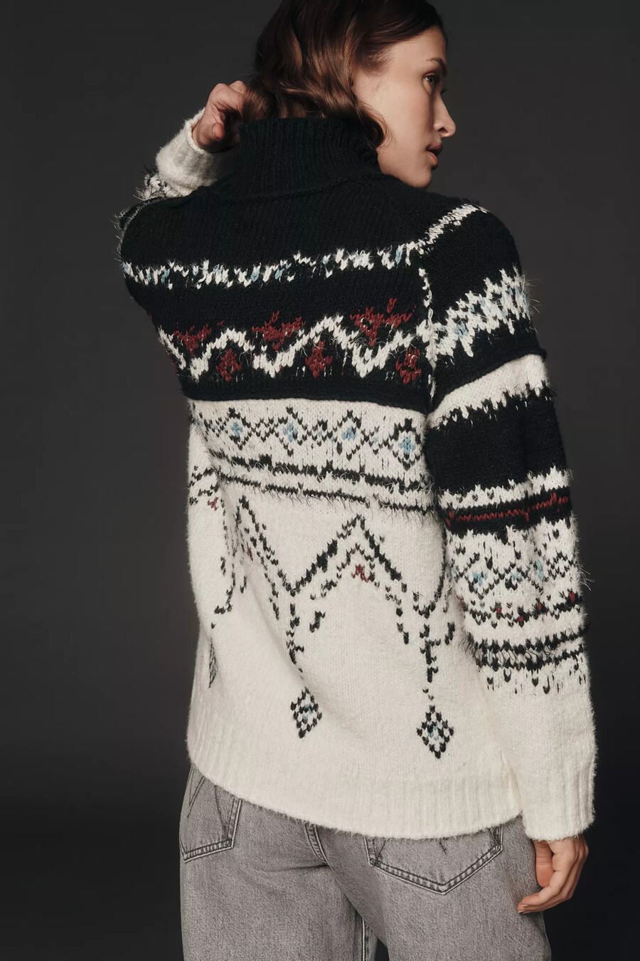 jersey fairisle de mezcla de algodón pilcro