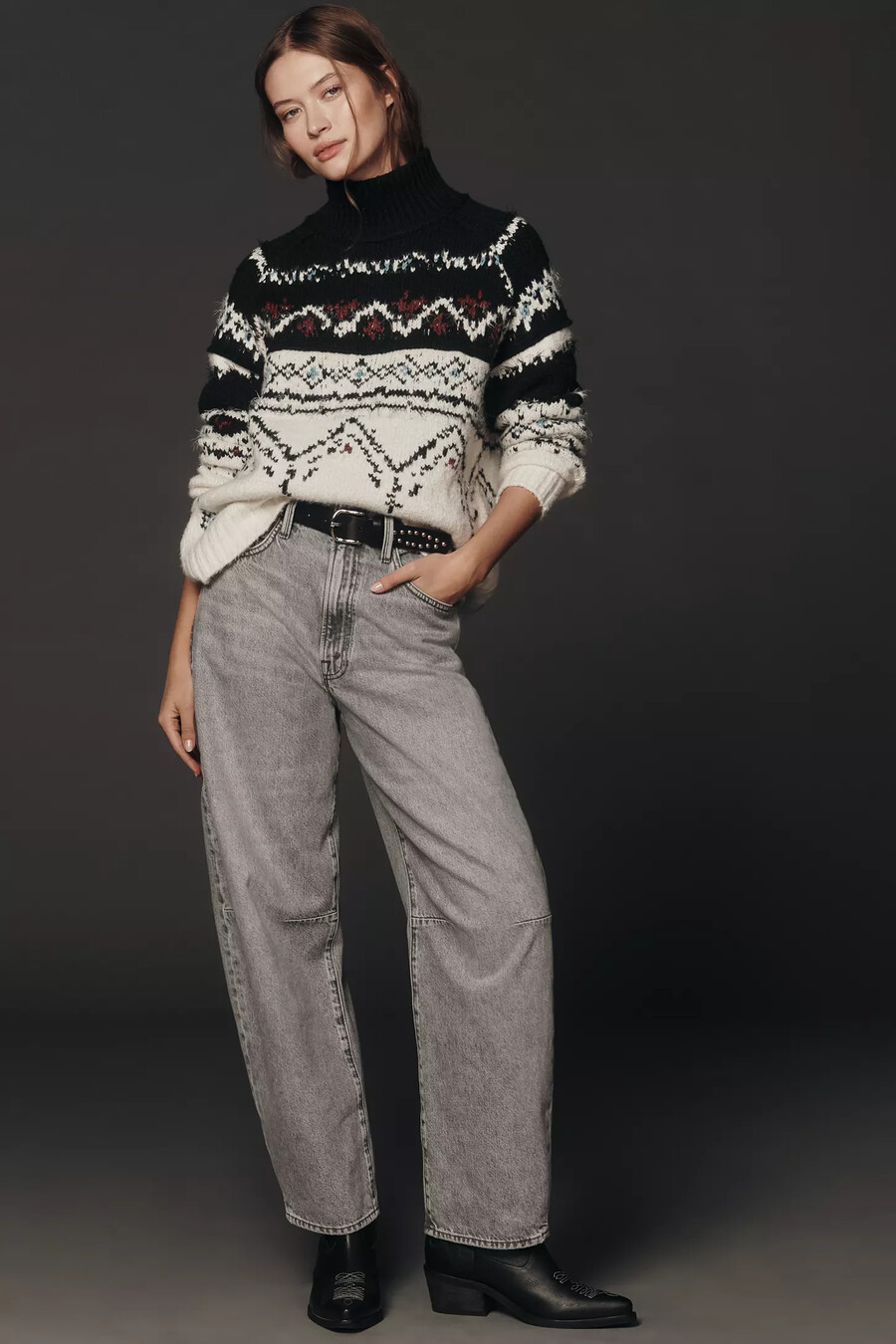 jersey fairisle de mezcla de algodón pilcro