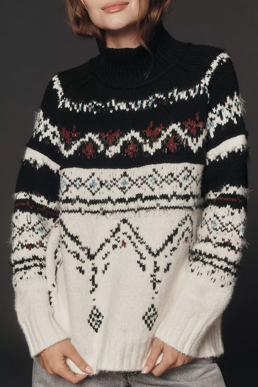jersey fairisle de mezcla de algodón pilcro