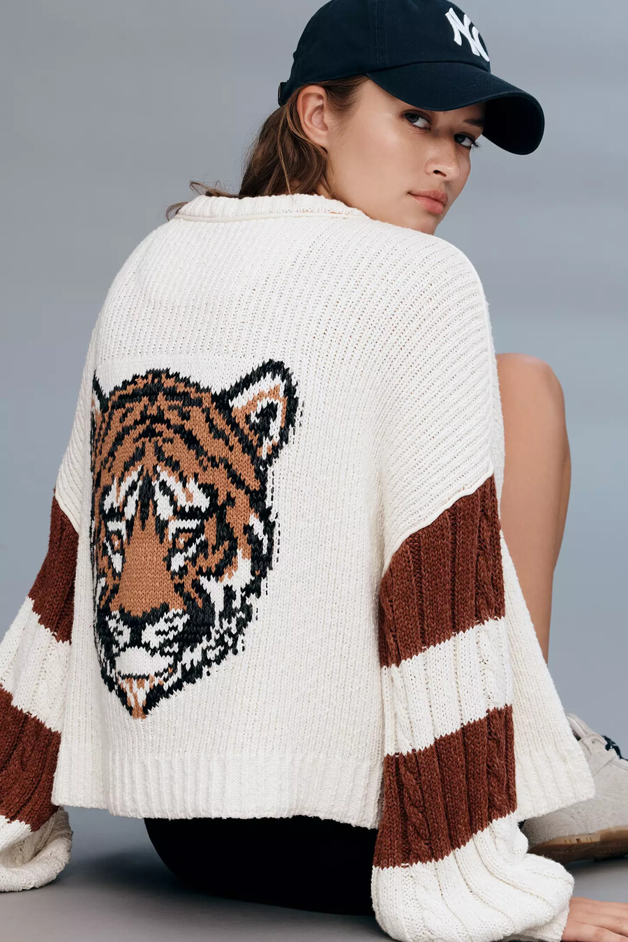 jersey con cremallera y diseño de cable de pilcro