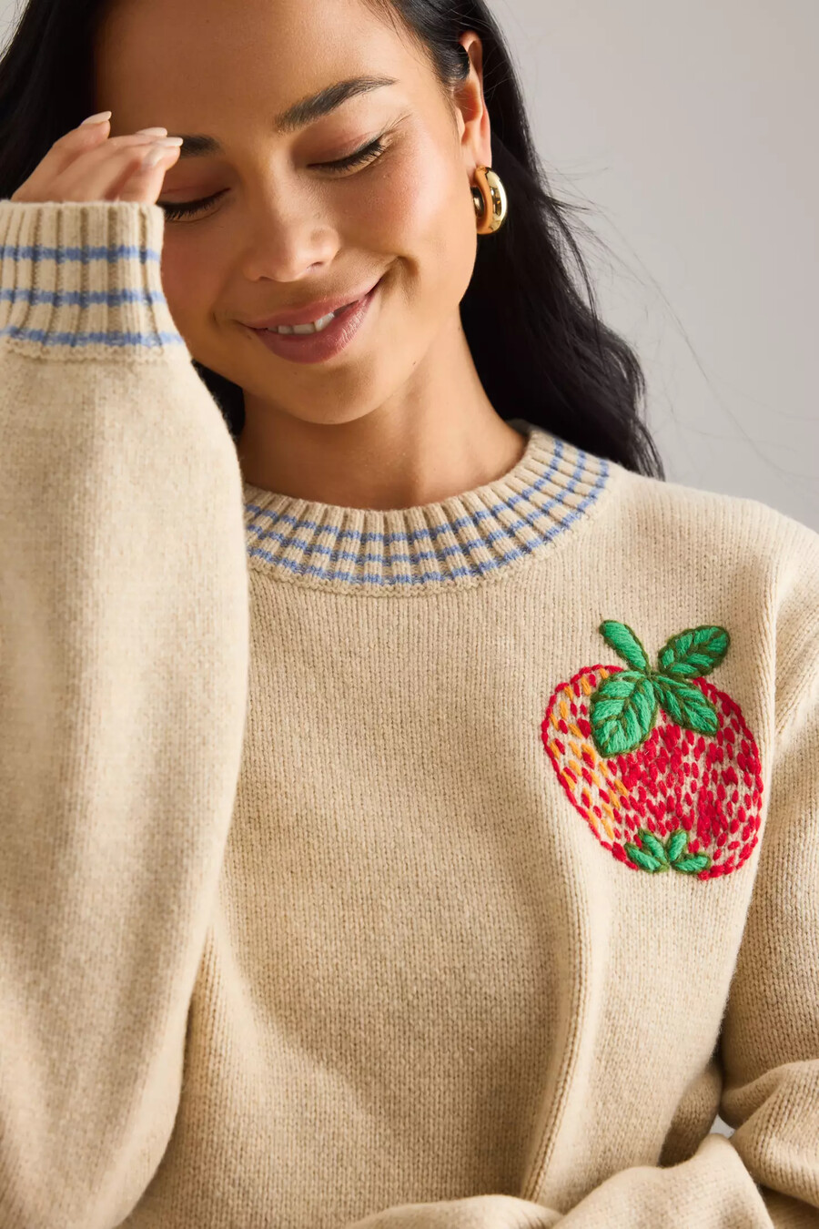 jersey de lana con forma de manzana de stella nova