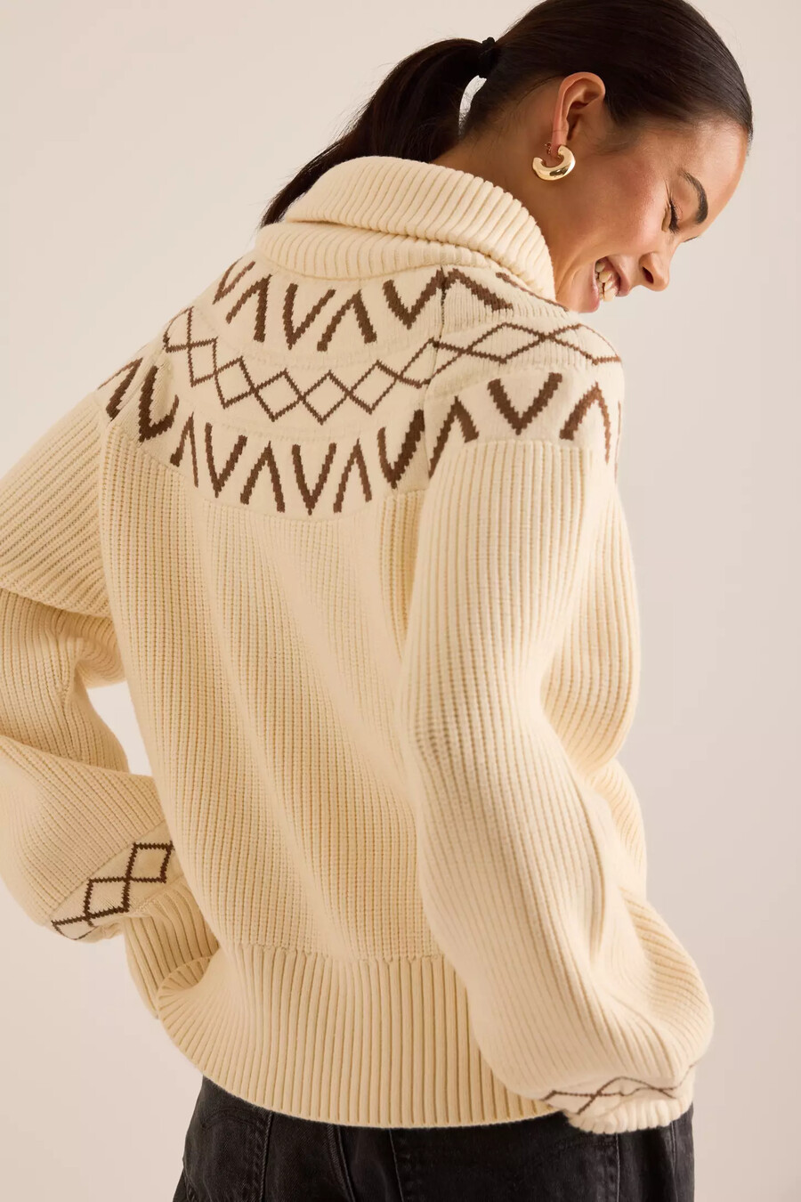 jersey varley sigrid fairisle con media cremallera