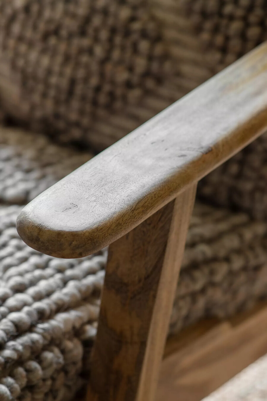 silla nkuku keya de tejido grueso y madera de mango