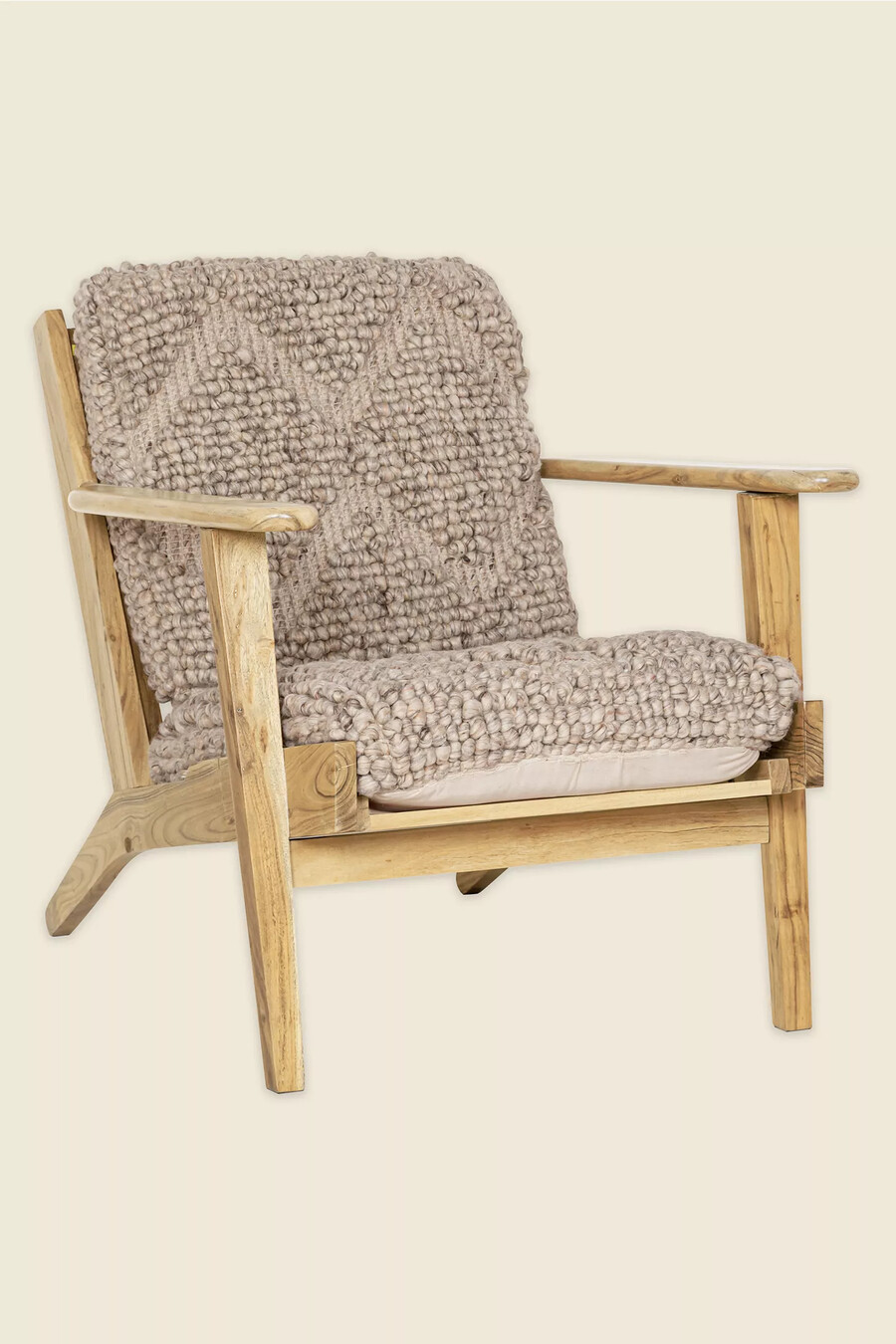 silla nkuku keya de tejido grueso y madera de mango