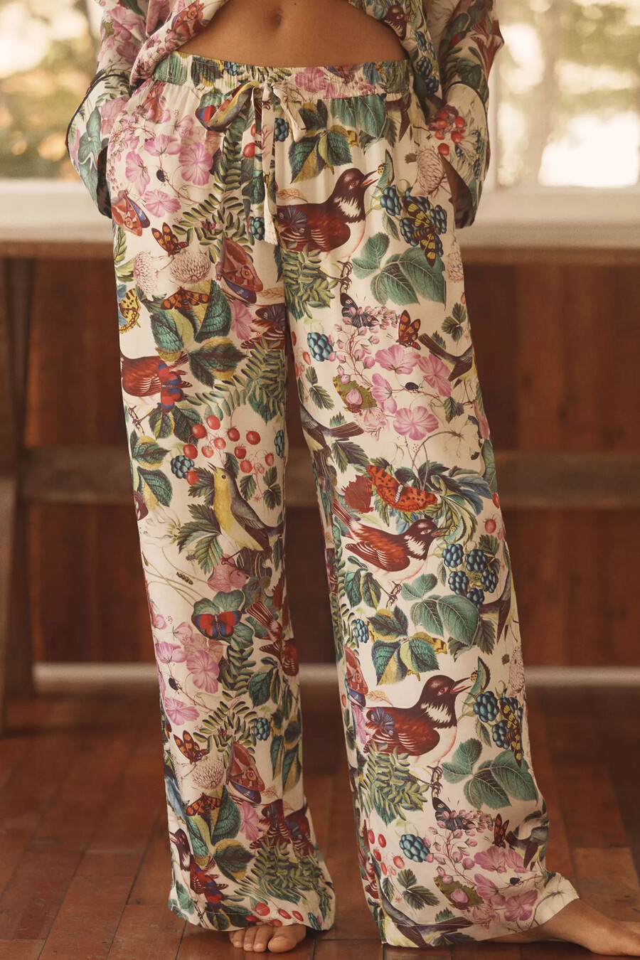 pantalones de pijama sedosos de anthropologie