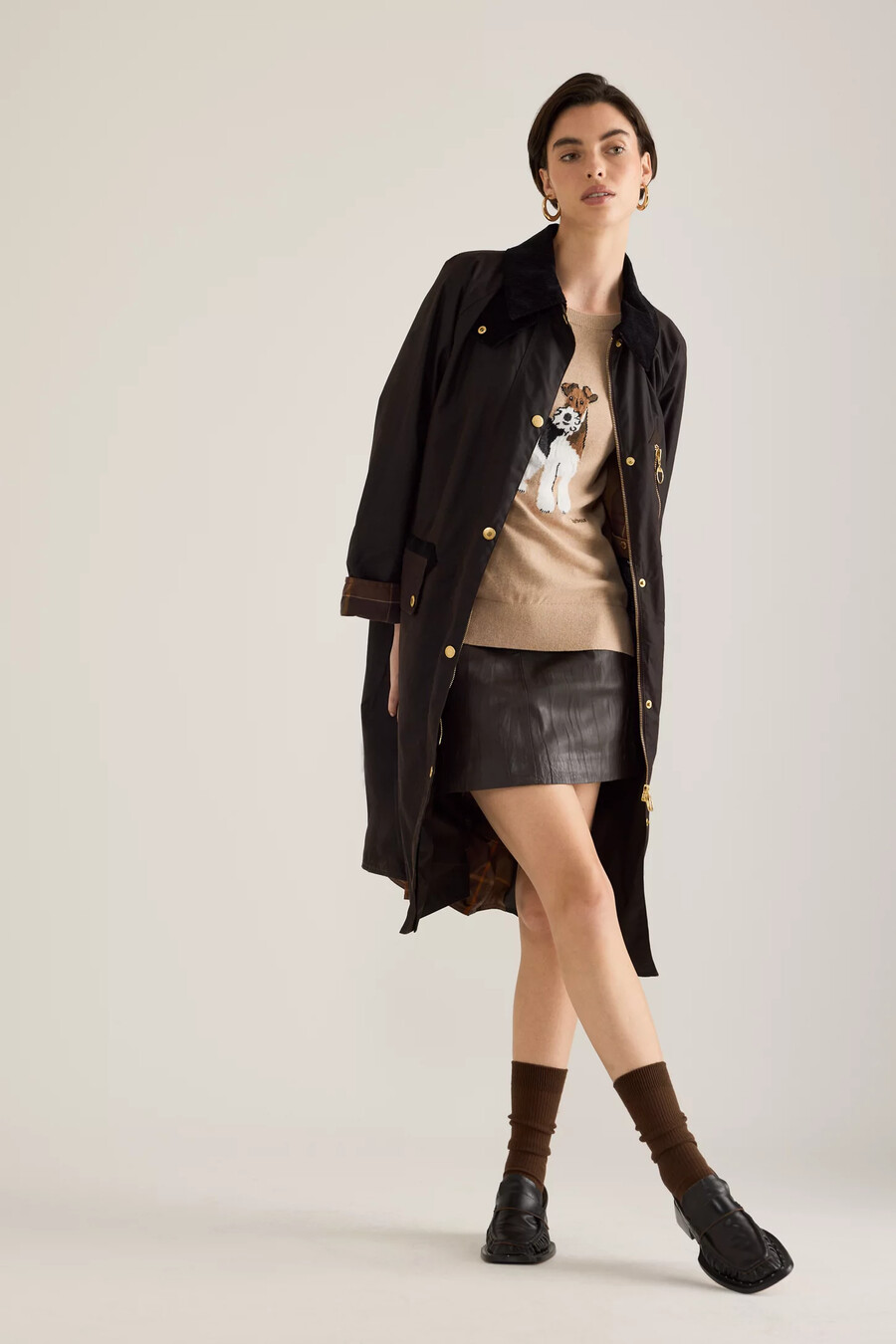 abrigo de algodón encerado barbour evette