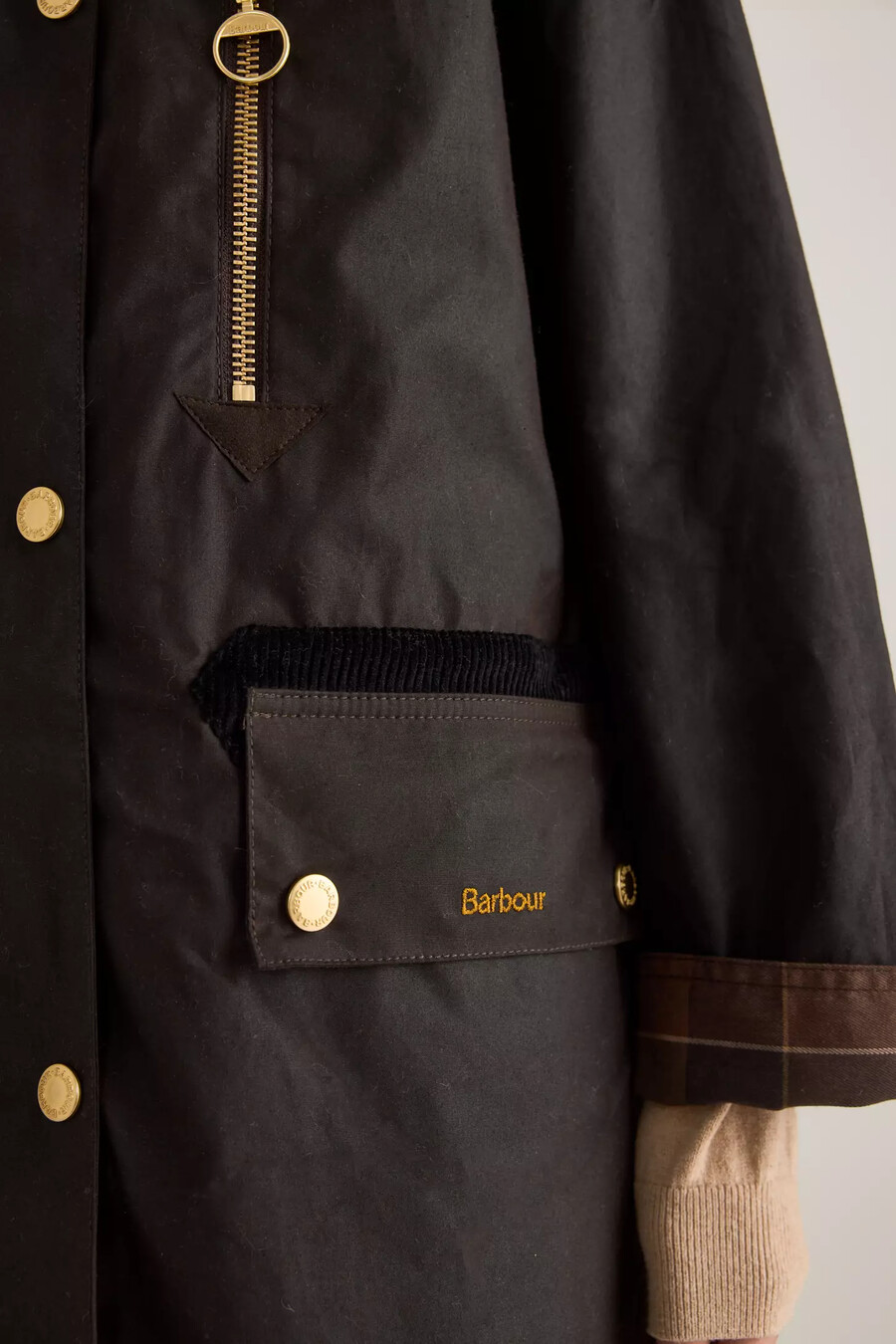 abrigo de algodón encerado barbour evette