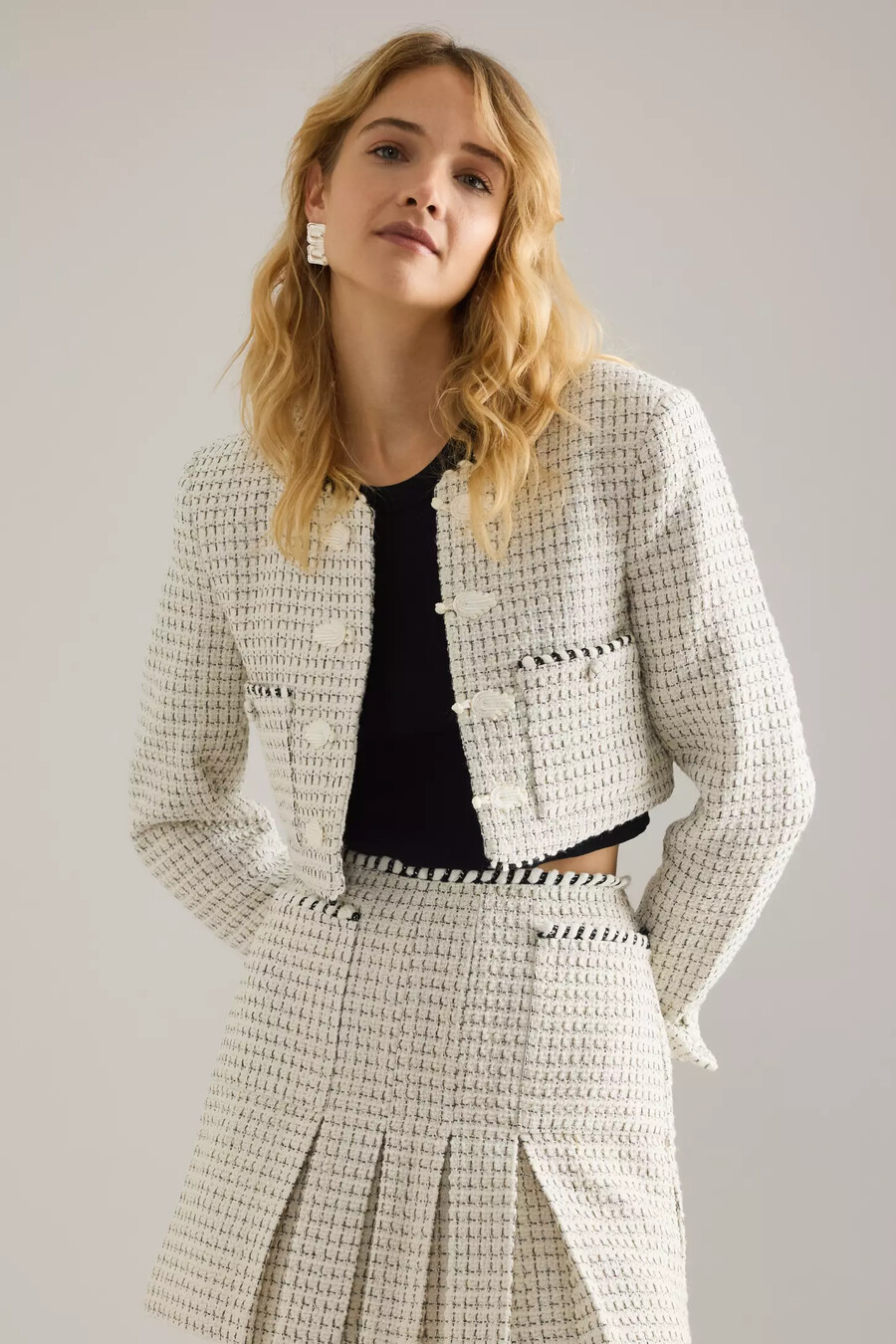 chaqueta corta de bouclé florine de bardot