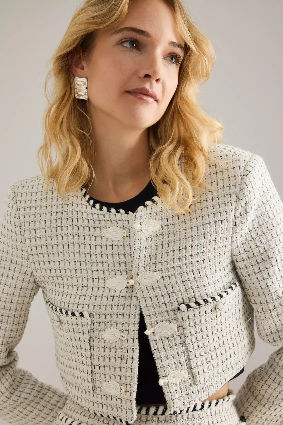 chaqueta corta de bouclé florine de bardot