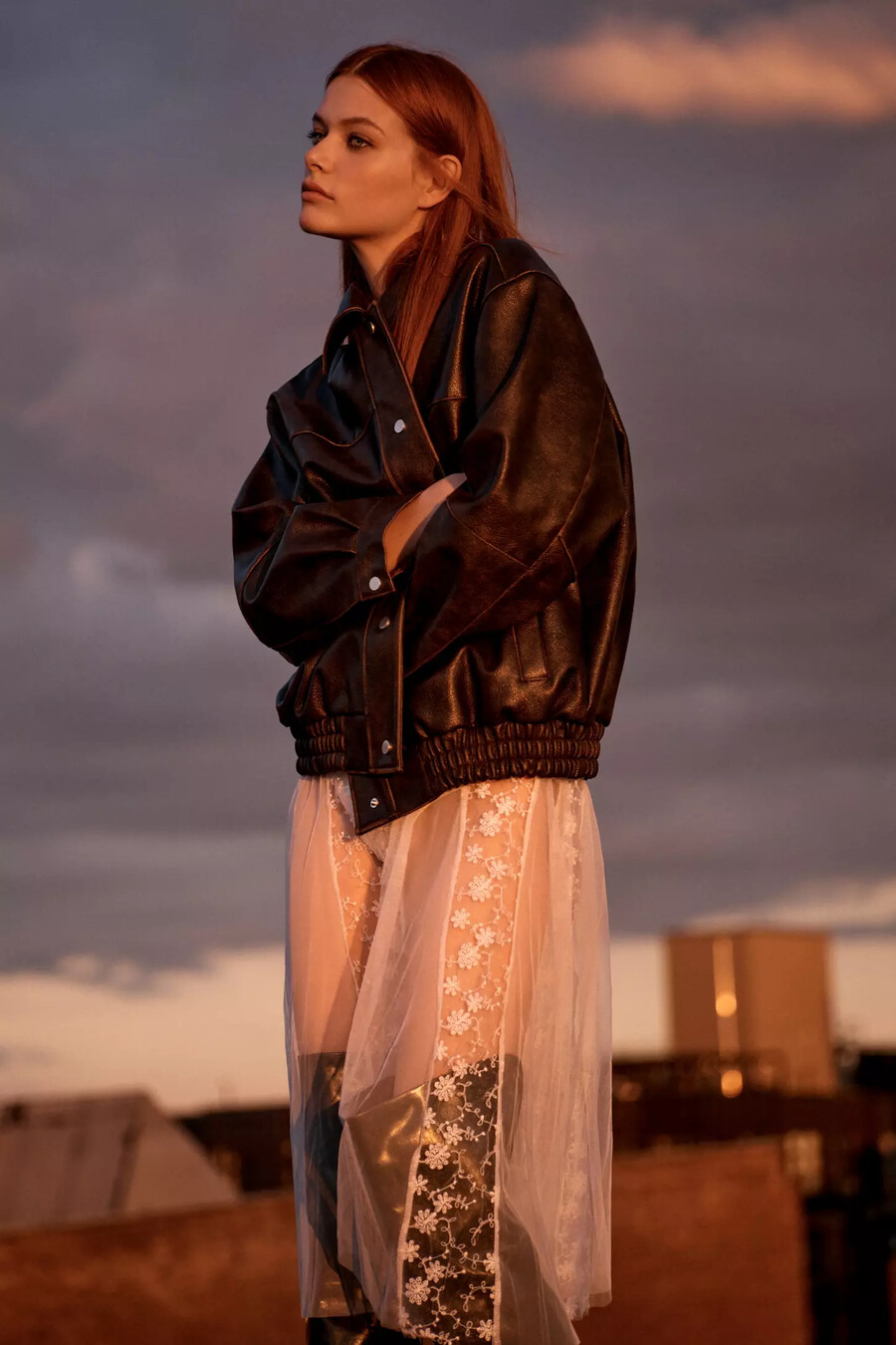 chaqueta extragrande de piel sintética lavada pilcro